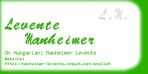 levente manheimer business card